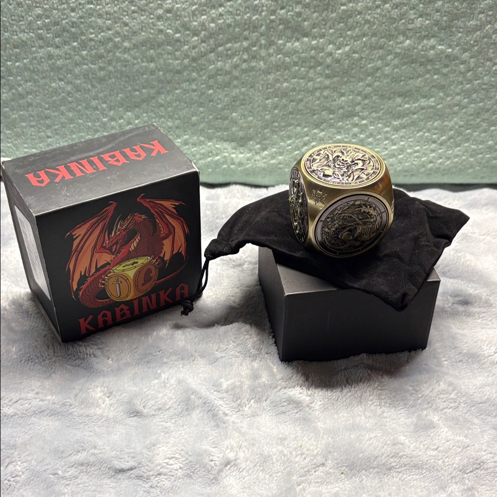 Gold Dragon Fidget Ring — Men’s Brass Spinner Ring